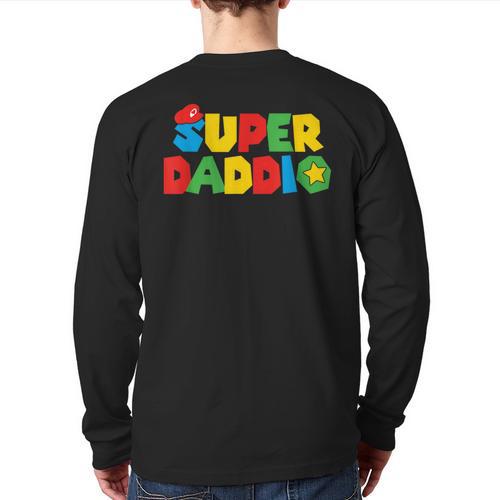 Super Gamer Dad Unleashed Celebrating Fatherly Powers Long Sleeve T-Shirt Back Print - Father's Day Fun