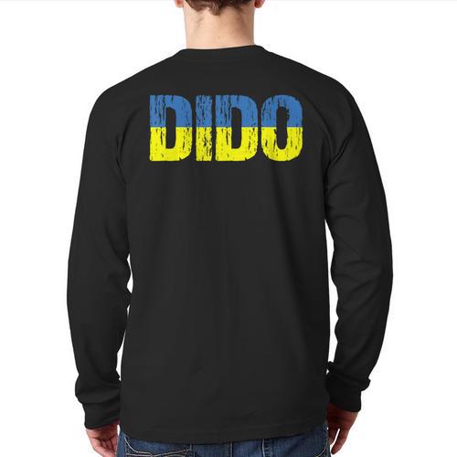 Ukrainian Dido Grandfather Dad Ukraine Flag Distressed Long Sleeve T-Shirt Back Print - Father's Day Fun