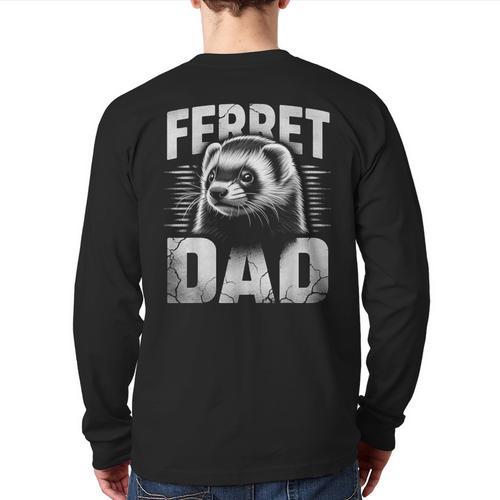Vintage Ferret Dad Ultimate Pet Lover Ferret Owner Long Sleeve T-Shirt Back Print - Father's Day Fun
