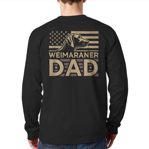 Weimaraners Lover & Weimaraner Shirts Weimaraner Dad -Adults -Kids - Small Short Sleeve V-Neck Polyester Casual Humorous Lover All Seasons Long Sleeve T-Shirt Back Print - Father's Day Fun