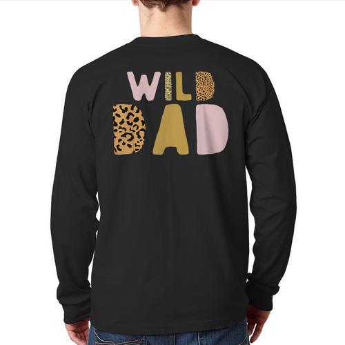 Wild Wild Dad Two Wild Birthday Outfit Zoo Birthday Animal Long Sleeve T-Shirt Back Print - Father's Day Fun