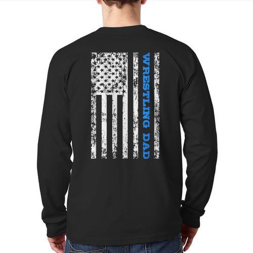 Wrestling Dad Long Sleeve T-Shirt Back Print - Father's Day Fun