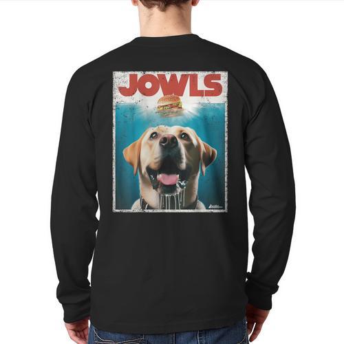 Yellow Lab Jowls Top Labrador Retriever Dog Mom Dad Long Sleeve T-Shirt Back Print - Father's Day Fun
