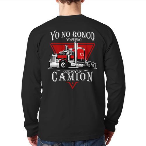 Yo No Ronco Yo Sueno Que Soy Un Camion Latin Dad Spanish Long Sleeve T-Shirt Back Print - Father's Day Fun