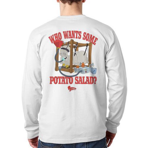American Dad Who Wants Some Potato Salad Roger Cartoon Long Sleeve T-Shirt Back Print - Father's Day Fun