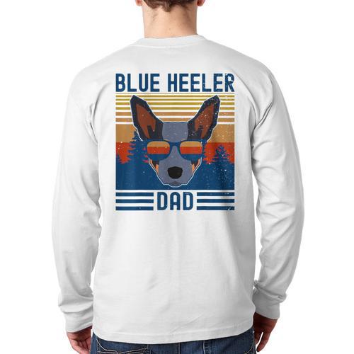 Australian Cattle Dog Blue Heeler Dad Long Sleeve T-Shirt Back Print - Father's Day Fun