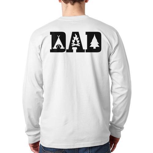 Camping Dad Father's Day Outdoor Bushcraft Camper Long Sleeve T-Shirt Back Print - Father's Day Fun