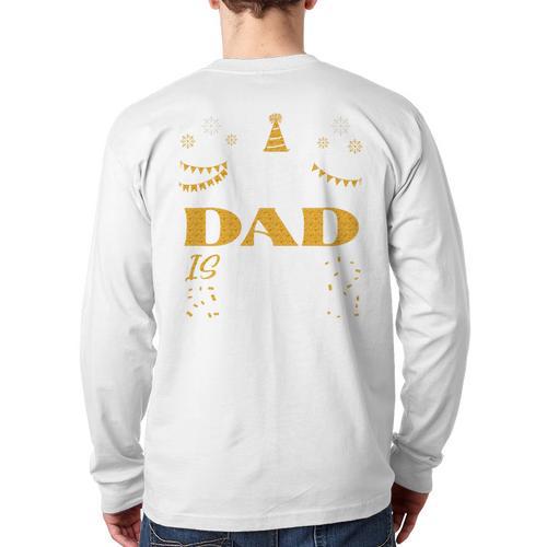 My Dad Is 90 90th Birthday 1935 90 Years Old Father Daddy Premium Tri-Blend Long Sleeve T-Shirt Back Print - Father's Day Fun