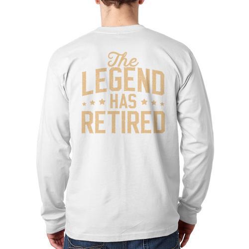 Dad Grandpa Retirement The Legend Has Retired 2026 Men Long Sleeve T-Shirt Back Print - Father's Day Fun