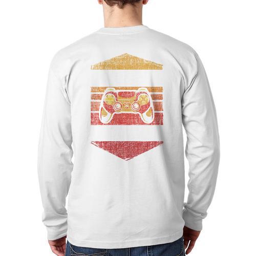 Dad Level Unlocked Gaming Gamer Father Video Games Long Sleeve T-Shirt Back Print - Father's Day Fun
