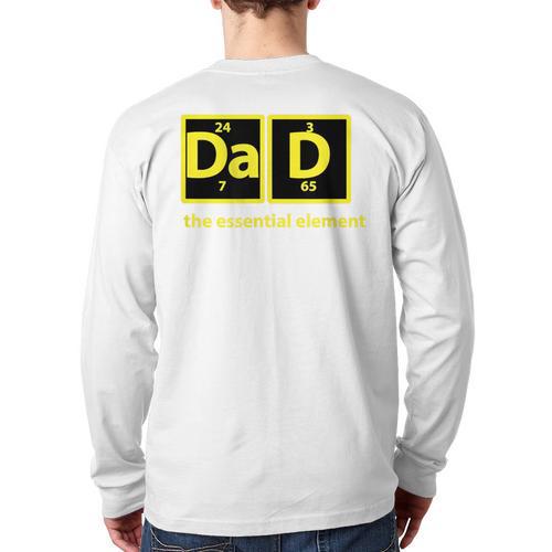 Dad Periodic Table Of Elements Long Sleeve T-Shirt Back Print - Father's Day Fun