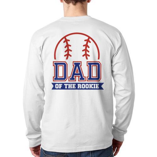Dad Of Rookie 1st Birthday Baseball Theme Matching Party Long Sleeve T-Shirt Back Print - Father's Day Fun