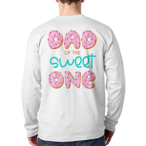 Dad Sweet One 1st First Birthday Matching Family Donut Long Sleeve T-Shirt Back Print - Father's Day Fun