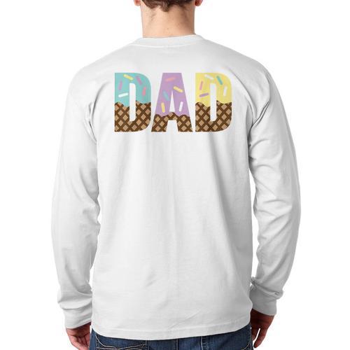 Dad Of The Sweet One Ice Cream 1st First Family Father's Day Long Sleeve T-Shirt Back Print - Father's Day Fun