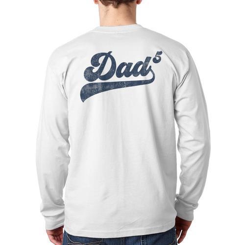 Dad5 Daddy Of 5 Kids Father Of Five Fifth Time Dad Long Sleeve T-Shirt Back Print - Father's Day Fun