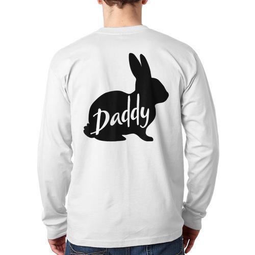 Daddy Bunny Rabbit Father Dad Easter Long Sleeve T-Shirt Back Print - Father's Day Fun