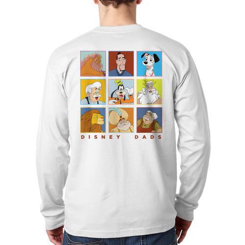 Disney Classic Father's Day Disney Dads Colorful Panels Long Sleeve T-Shirt Back Print - Father's Day Fun