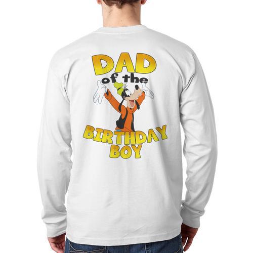 Disney Mickey & Friends Goofy Dad Of The Birthday Boy Long Sleeve T-Shirt Back Print - Father's Day Fun