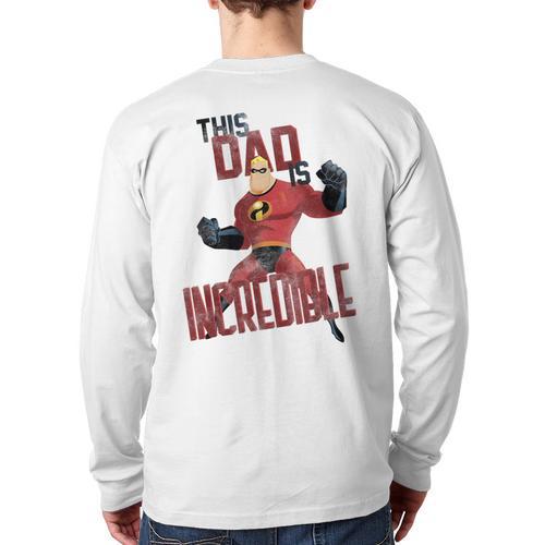 Disney Pixar The Incredibles Father's Day Incredible Dad Long Sleeve T-Shirt Back Print - Father's Day Fun