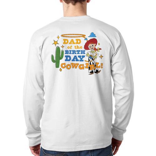 Disney And Pixar's Toy Story Dad Of The Birthday Cowgirl Long Sleeve T-Shirt Back Print - Father's Day Fun