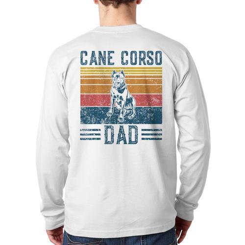 Dog Cane Corso Dad Vintage Cane Corso Dad Long Sleeve T-Shirt Back Print - Father's Day Fun