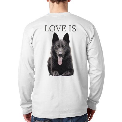German Shepherd Shirt Shepard TShirt Dog Mom Dad Love Long Sleeve T-Shirt Back Print - Father's Day Fun