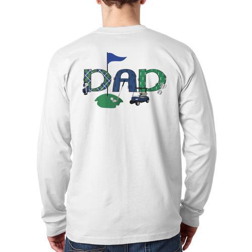 Golf Dad Hole In One Golf First Birthday Boy Party Long Sleeve T-Shirt Back Print - Father's Day Fun