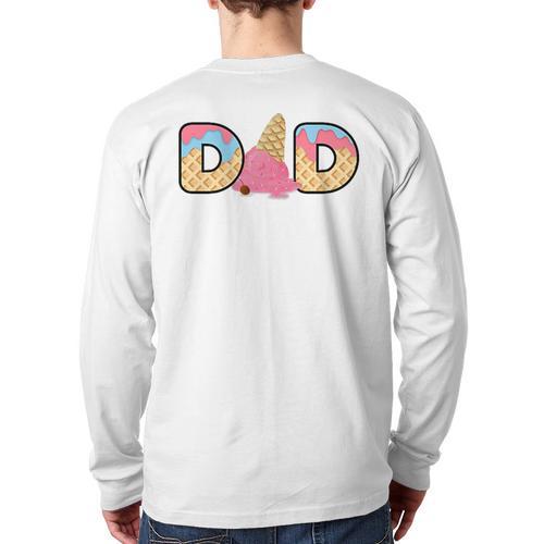 Ice Cream Dad 1st Birthday Matching Family Long Sleeve T-Shirt Back Print - Father's Day Fun
