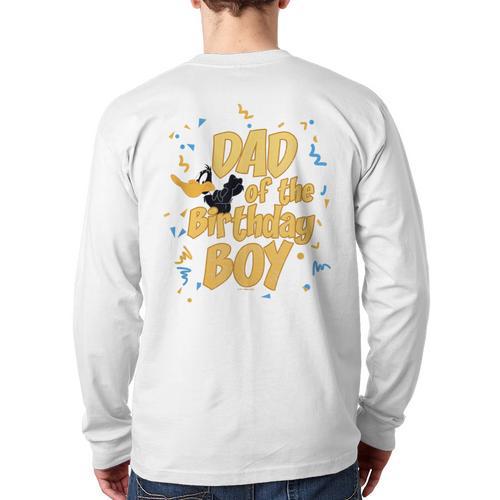 Looney Tunes Birthday Daffy Duck Dad Of The Birthday Boy Long Sleeve T-Shirt Back Print - Father's Day Fun