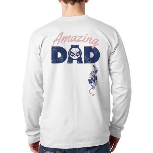 Marvel Spider-Man Father's Day Amazing Dad Retro Long Sleeve T-Shirt Back Print - Father's Day Fun