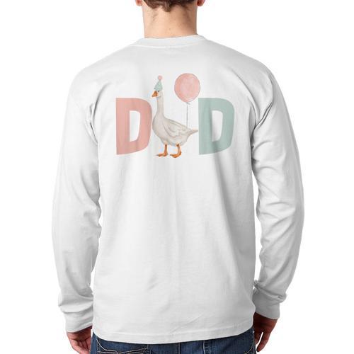 One Silly Goose Dad 1st First Birthday Family Matching Party Long Sleeve T-Shirt Back Print - Father's Day Fun