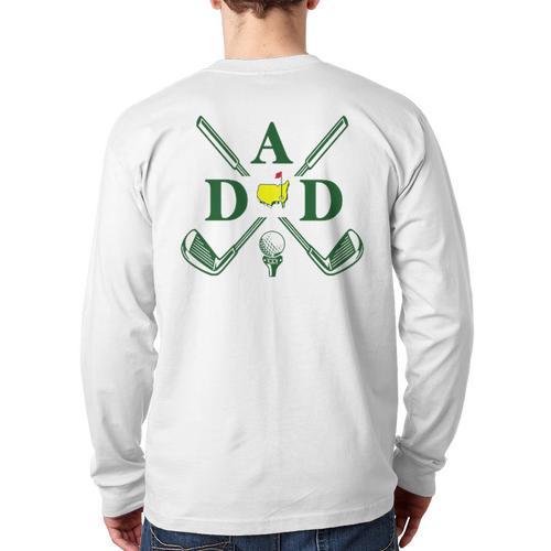 Par Dad Golf Matching Golfing Quote Party Pocket Long Sleeve T-Shirt Back Print - Father's Day Fun