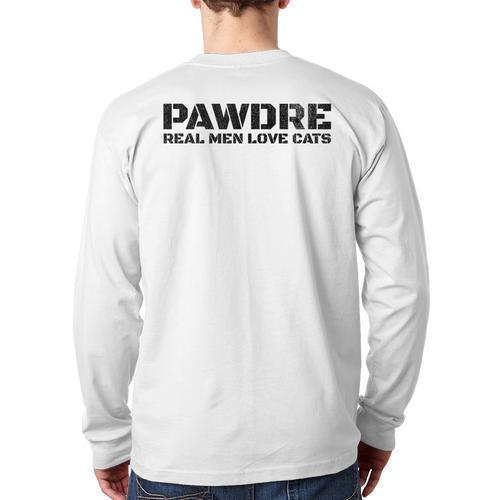 PAWDRE Real Men Love Cats Feline Father Cat Dad Long Sleeve T-Shirt Back Print - Father's Day Fun
