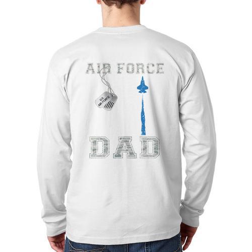 Proud Air Force Dad US Air Force Graduation Dad Long Sleeve T-Shirt Back Print - Father's Day Fun