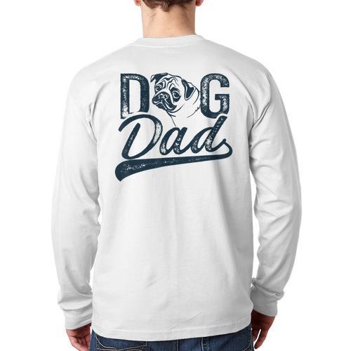 Pug Dog Dad Men Long Sleeve T-Shirt Back Print - Father's Day Fun