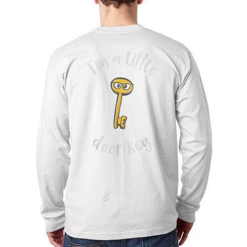 Pun Tshirt I'm A Little Door Key Bad Pun Dad Jokes Long Sleeve T-Shirt Back Print - Father's Day Fun