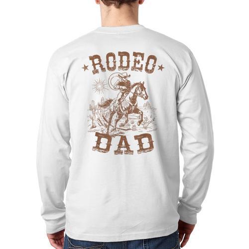 Rodeo Dad Western Cowboy Daddy Family Matching Father's Day Long Sleeve T-Shirt Back Print - Father's Day Fun
