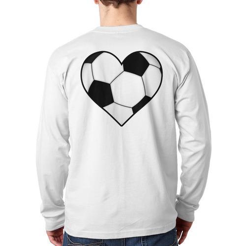 Soccer Ball Heart Idea For Mom Dad Kids T-Shirt Long Sleeve T-Shirt Back Print - Father's Day Fun