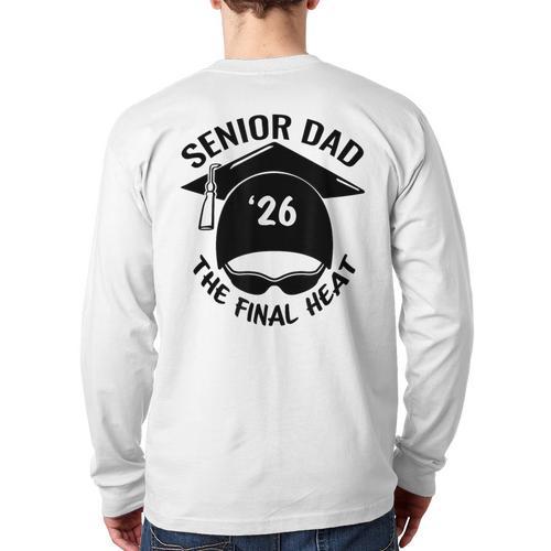 Swim Senior Dad 2026 The Final Heat Long Sleeve T-Shirt Back Print - Father's Day Fun
