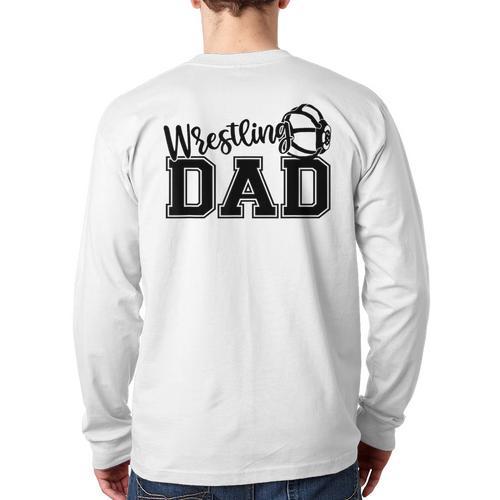 Wrestling Dad Hobby Wrestle Wrestler Martial Arts Father Long Sleeve T-Shirt Back Print - Father's Day Fun