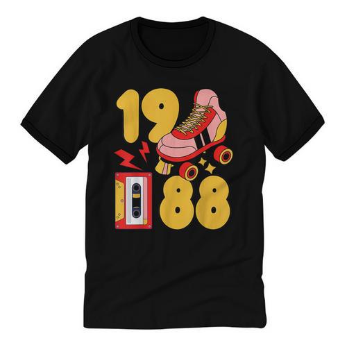 1988 Retro Raised On 80s Music Old School Nostalgia Punk Unisex Cotton Ringer T-Shirt - Figerry