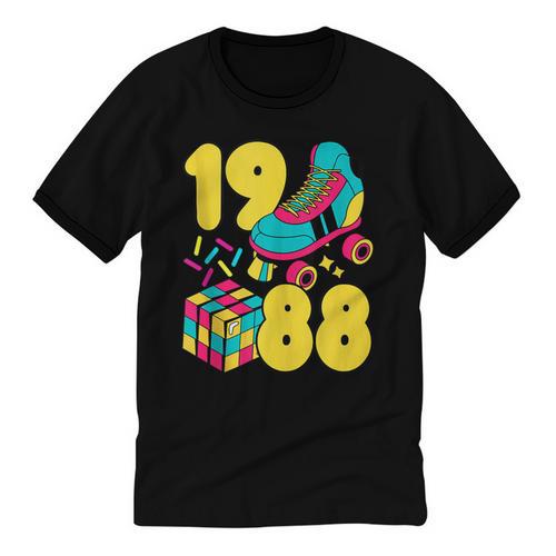 1988 Retro Raised In The 80s Old School Nostalgia Vibes Unisex Cotton Ringer T-Shirt - Figerry