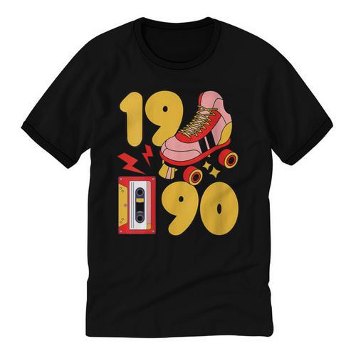 1990 Retro Raised On 90s Music Old School Nostalgia Punk Unisex Cotton Ringer T-Shirt - Figerry