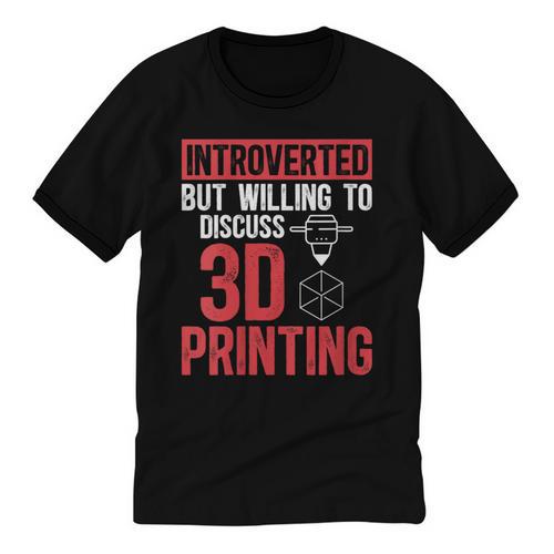 3D Printer Introvert 3D Printing Unisex Cotton Ringer T-Shirt - Raresse