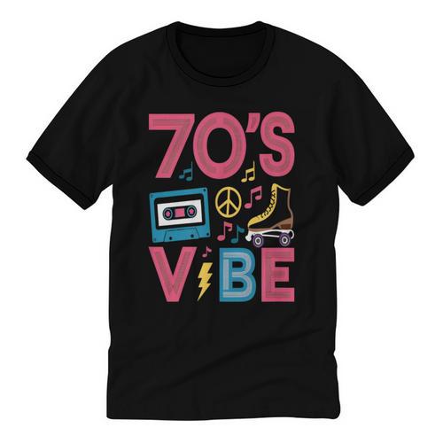 70s Retro Style Roller Skate Cassette Music Nostalgia Unisex Cotton Ringer T-Shirt - Figerry
