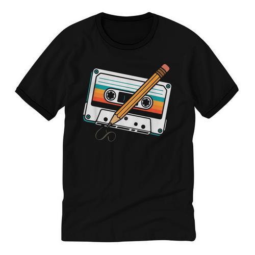 80 S 80s 90s Cassette Tape Nostalgia Retro Band Unisex Cotton Ringer T-Shirt - Figerry
