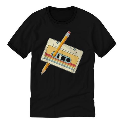 80's 90's Retro Music Party Costume Nostalgia Cassette Unisex Cotton Ringer T-Shirt - Figerry