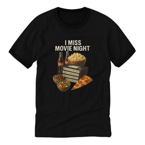 80's & 90's Nostalgia T- Shirt I Miss Movie Night Unisex Cotton Ringer T-Shirt - Figerry