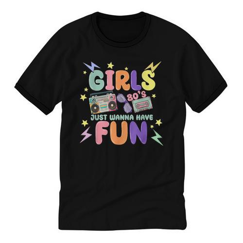 80's Girls Just Wanna Have Fun Nostalgia 1980s Unisex Cotton Ringer T-Shirt - Figerry