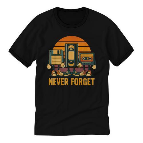 90s Nostalgia Never Forget Retro Unisex Cotton Ringer T-Shirt - Figerry